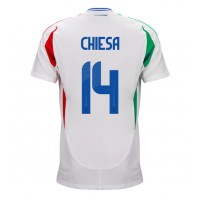 Camisa de Futebol Itália Federico Chiesa #14 Equipamento Secundário Europeu 2024 Manga Curta